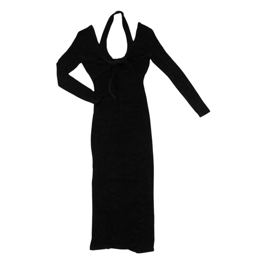 Vintage Maxi Slinky Black Dress - S/M