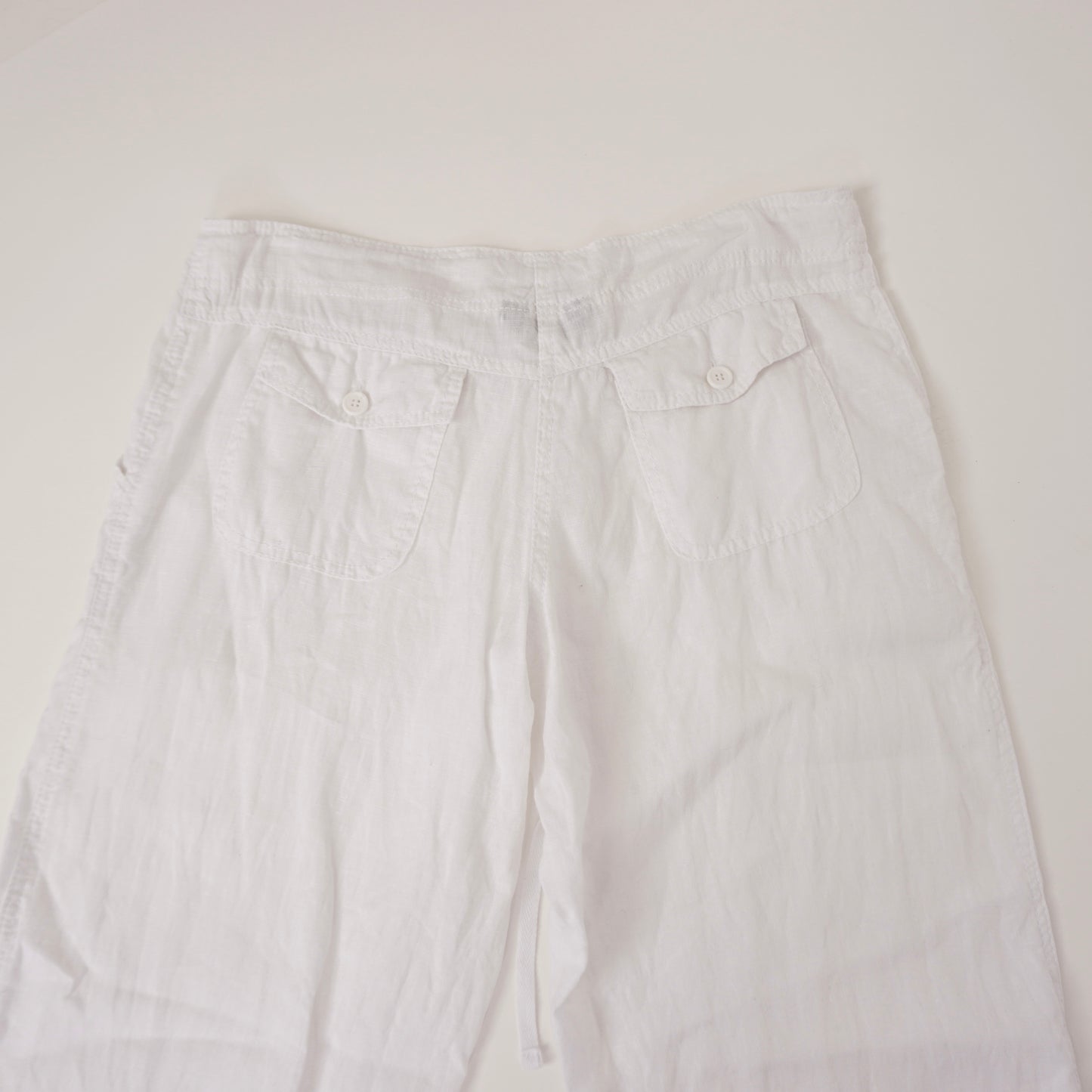 90s White Linen Pants - 28