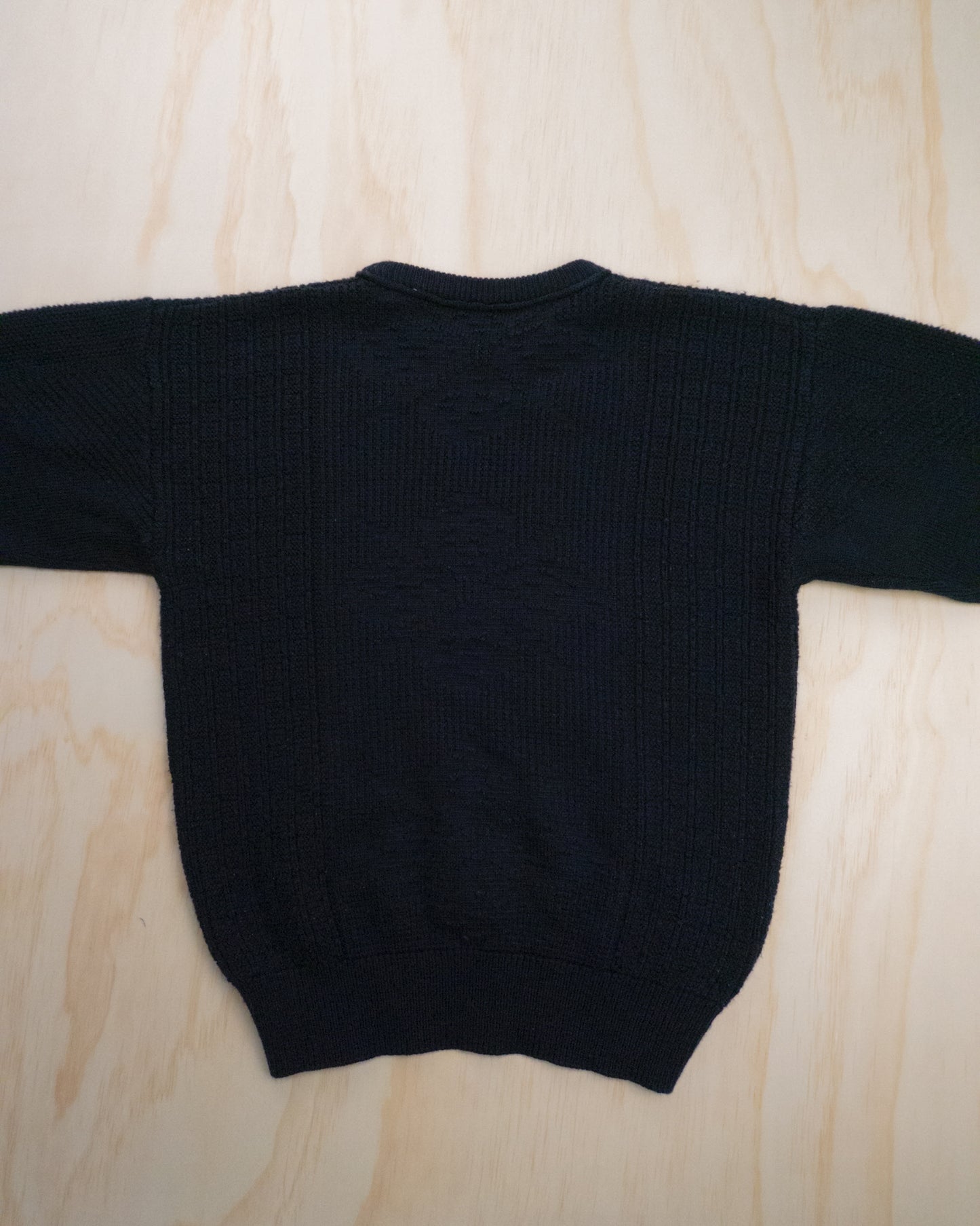 90s Boxy Navy Knit Sweater - M/L