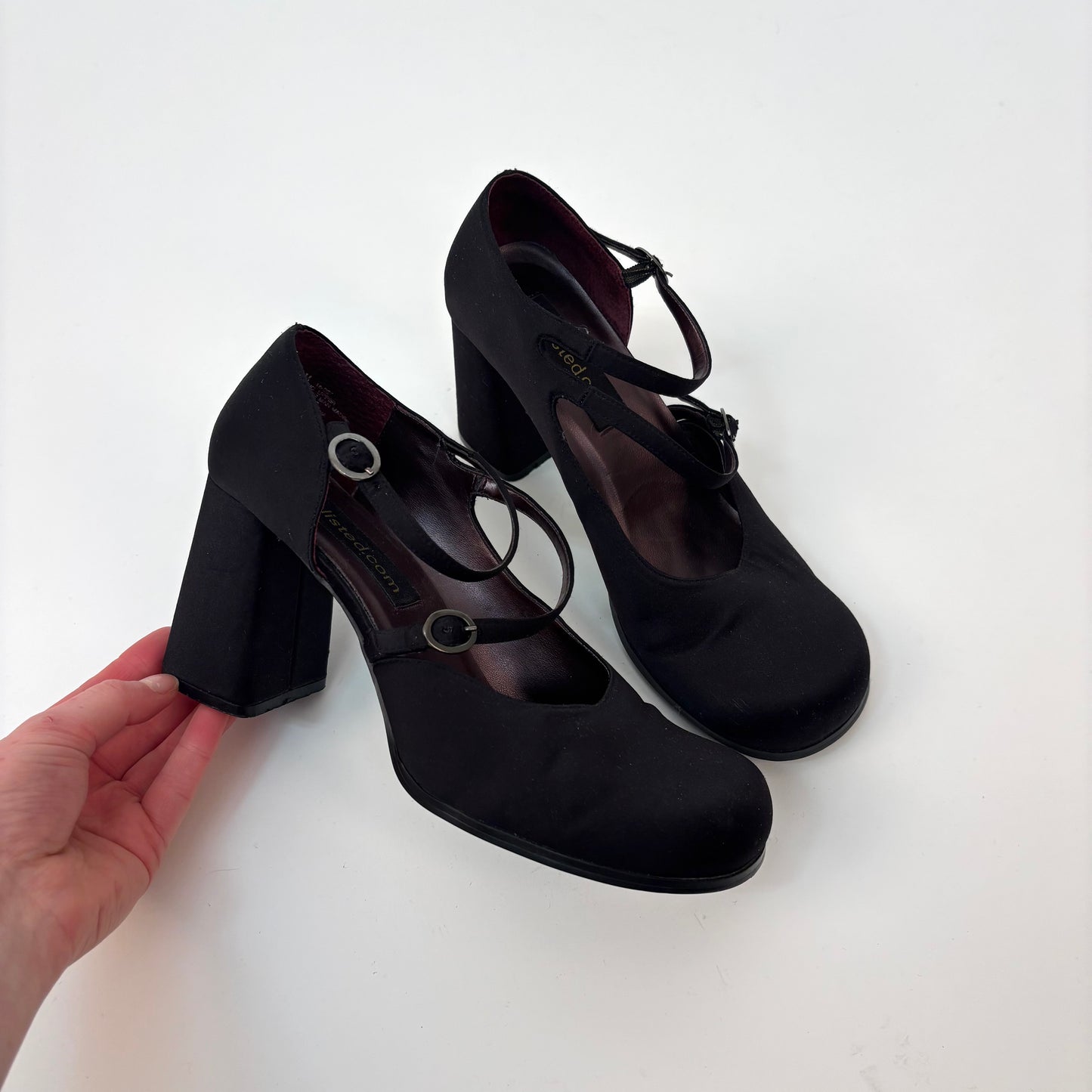 Unlisted Black Satin Heels - 9