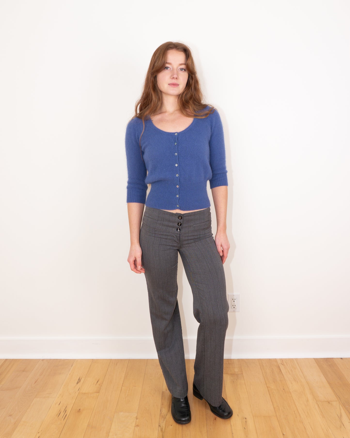 Angora Blue Knit Cardigan - S