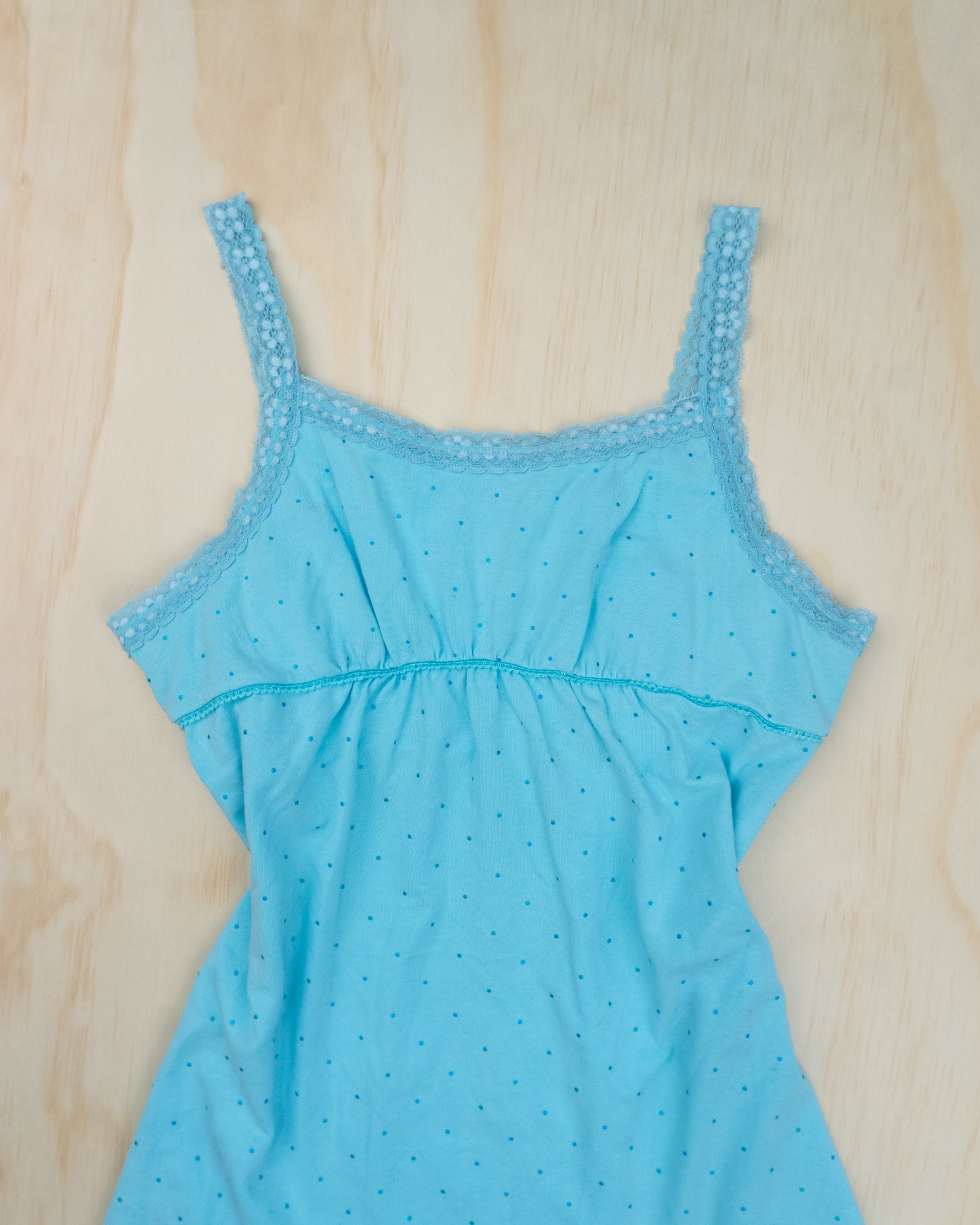 Vintage Blue Polka Dot Tank - S/M