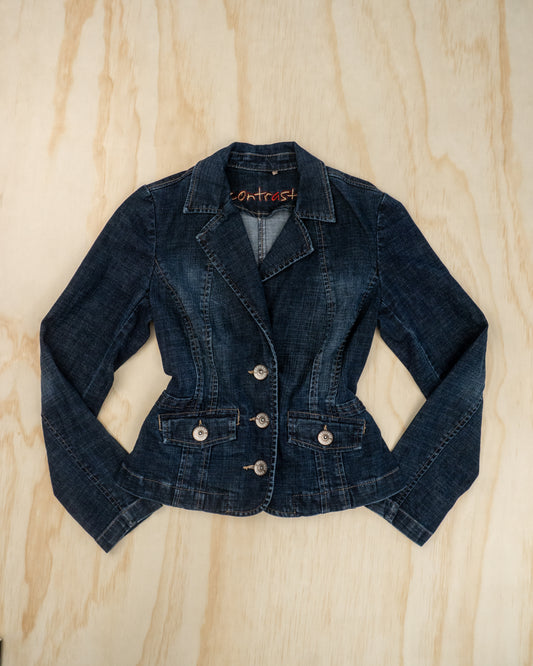 Vintage Denim Blazer Jacket - S