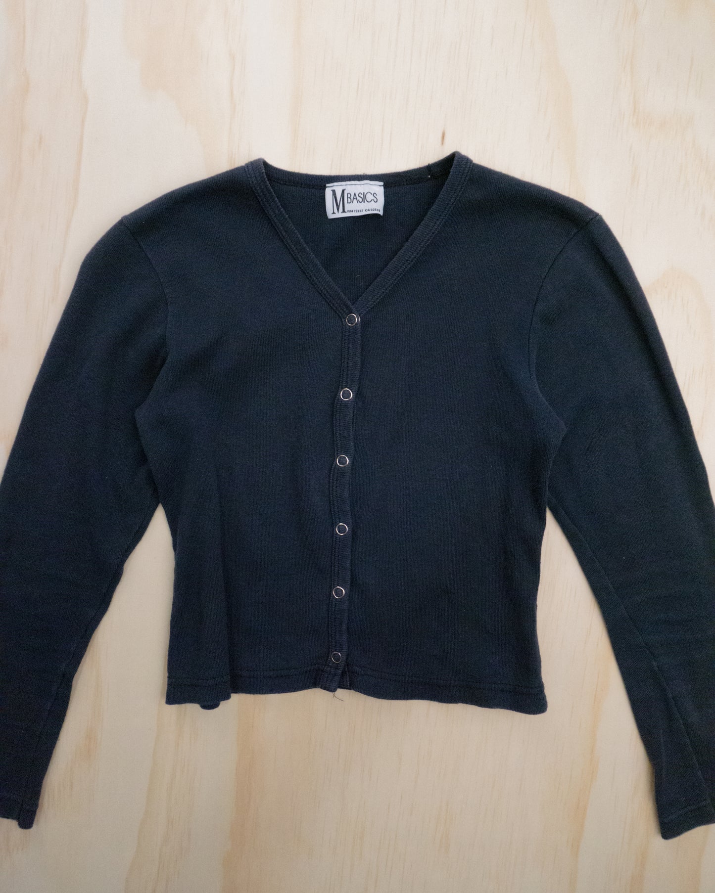 90s M Basics Wash Black Top - XS/S