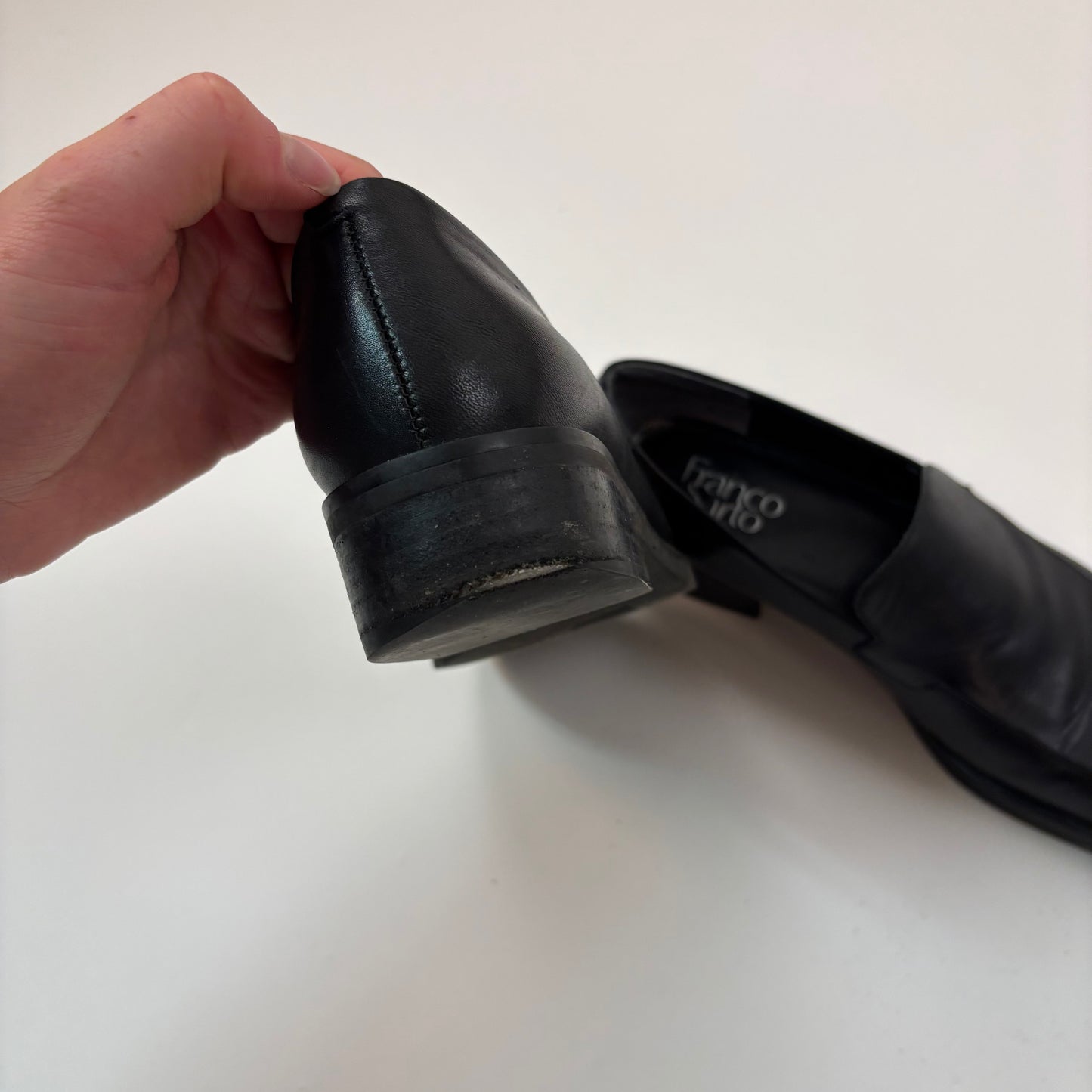 Vintage Leather Square Toe Loafers - 7