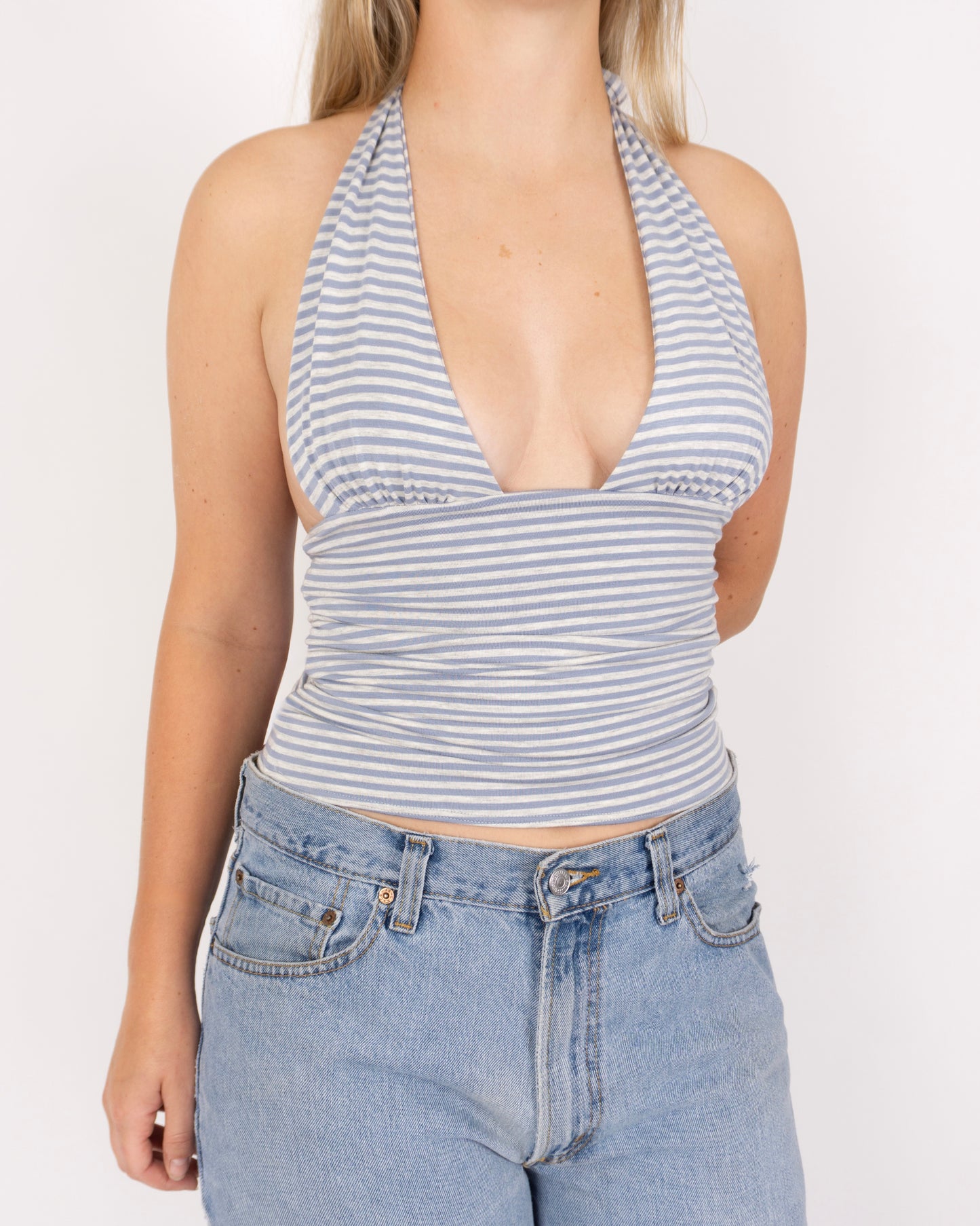 Bamboo Halter - Jeanie Stripe