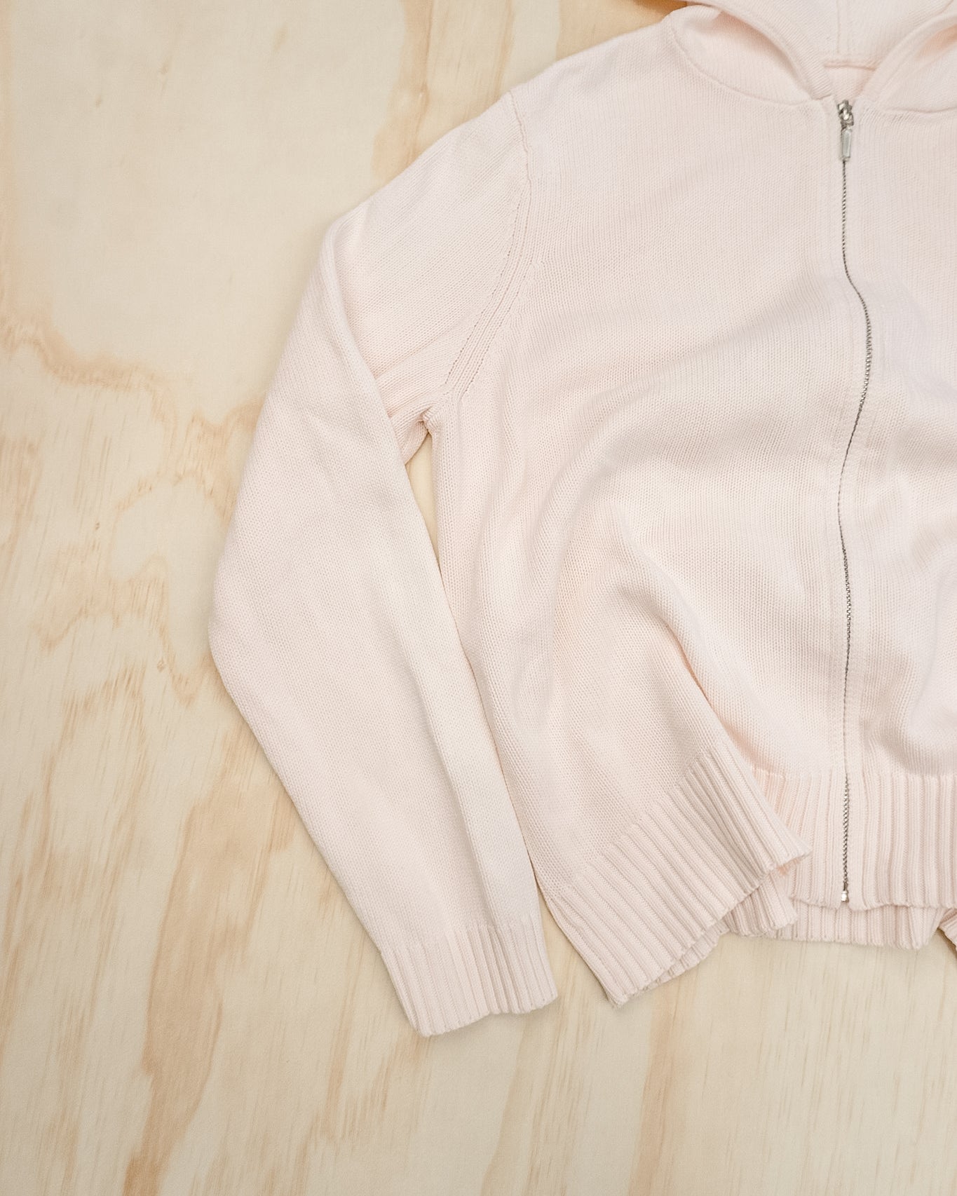 Vintage Baby Pink Knit Zip - S/M