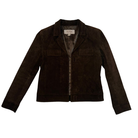 Vintage Brown Suede Leather Jacket - S