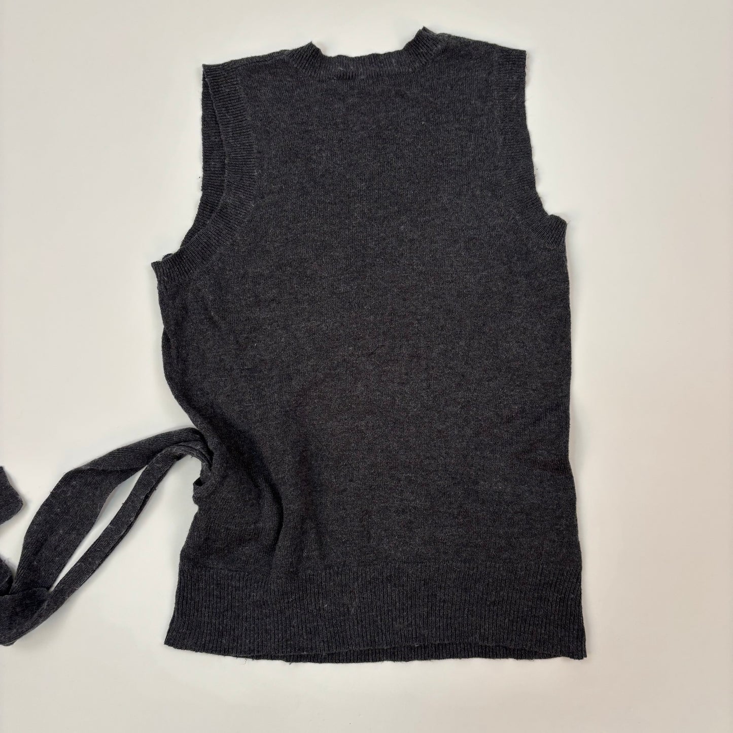 90s Grey Fuzzy Wrap Top - S