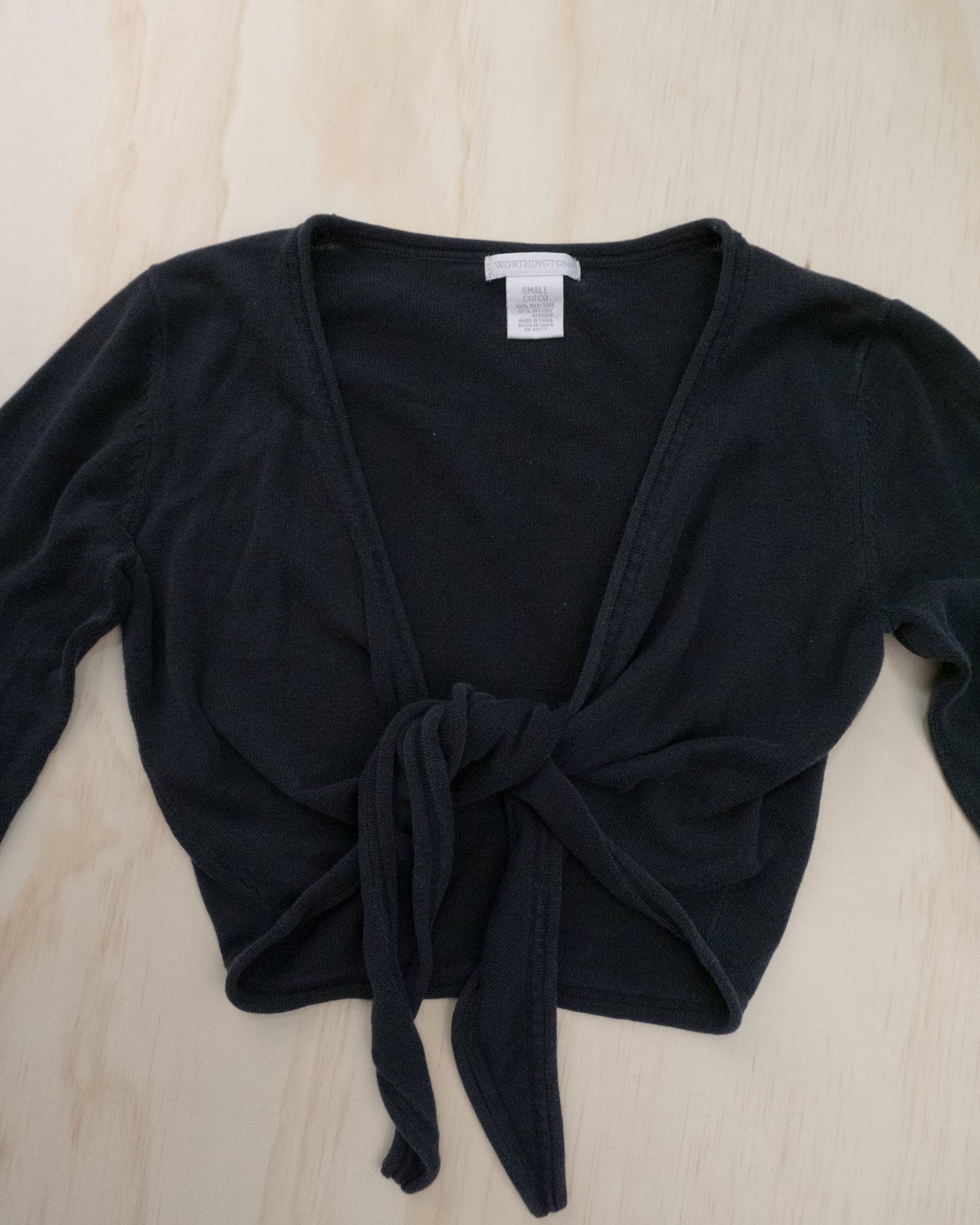 Silk & Cotton Wrap Top - S