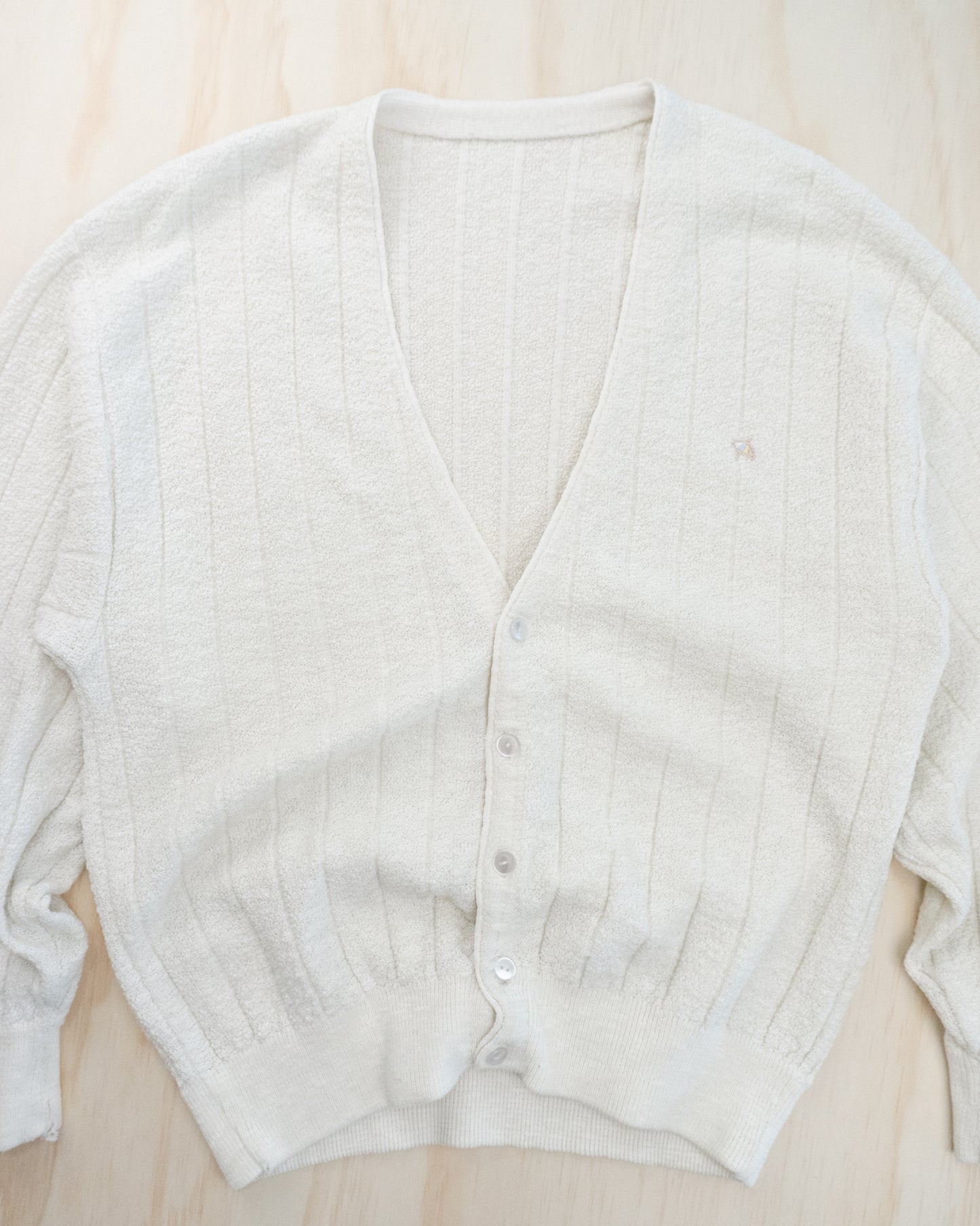 Vintage Cream Textured Cardigan - S-L