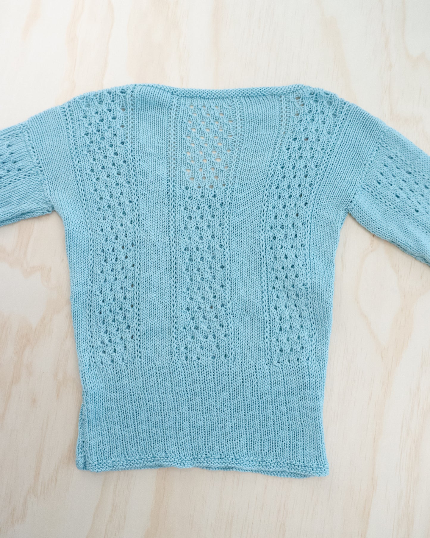 Blue Knit Quarter Sleeve - S/M