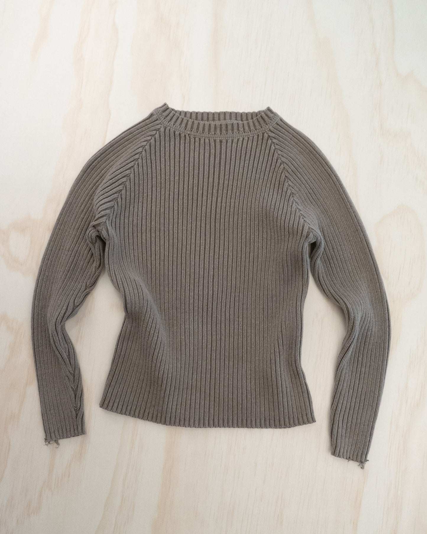 90s Cotton Thick Knit Long Sleeve - S