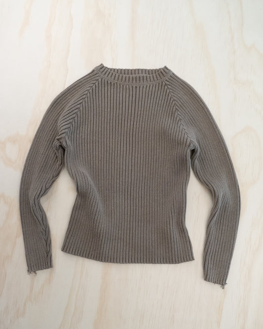 90s Cotton Thick Knit Long Sleeve - S