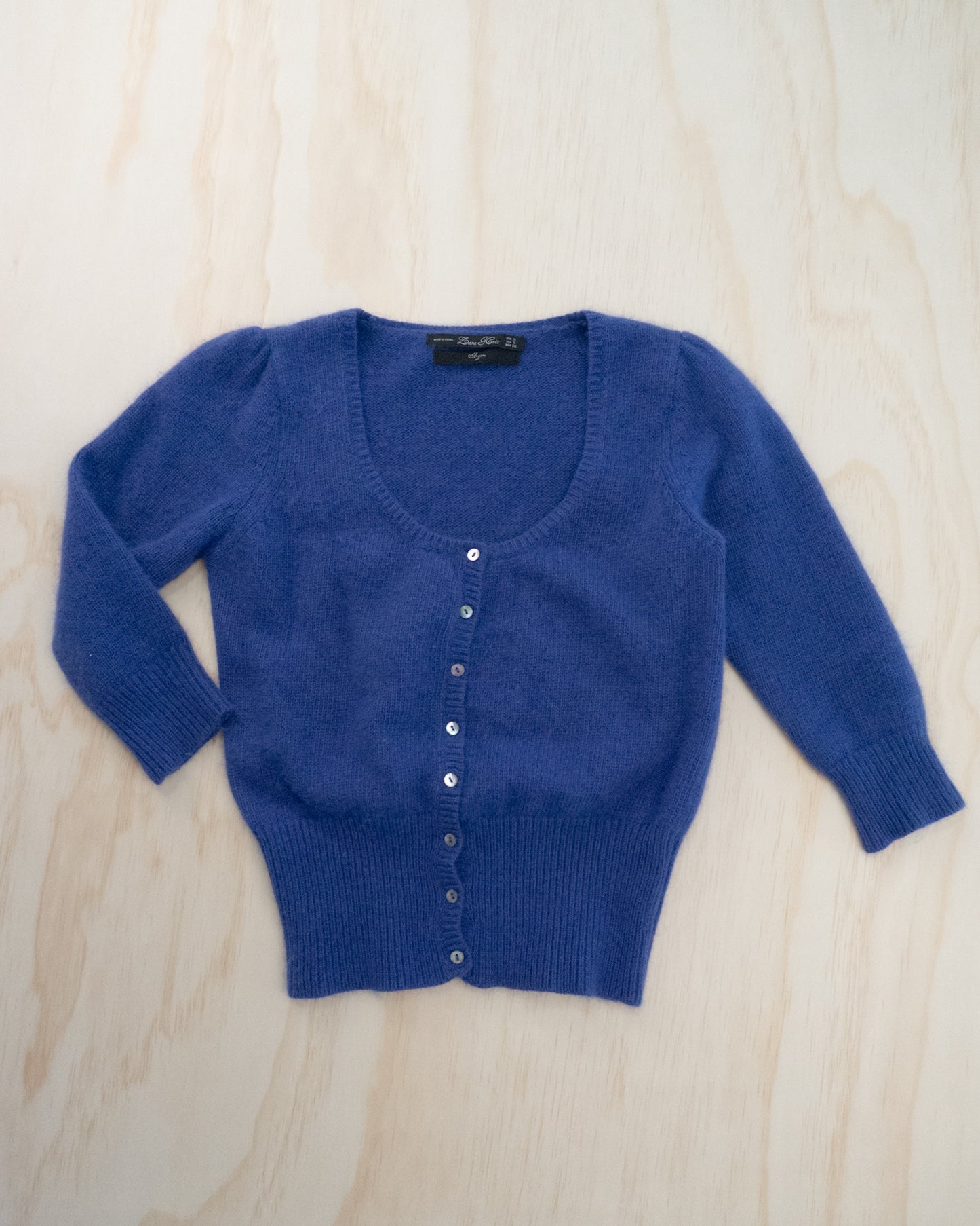 Angora Blue Knit Cardigan - S
