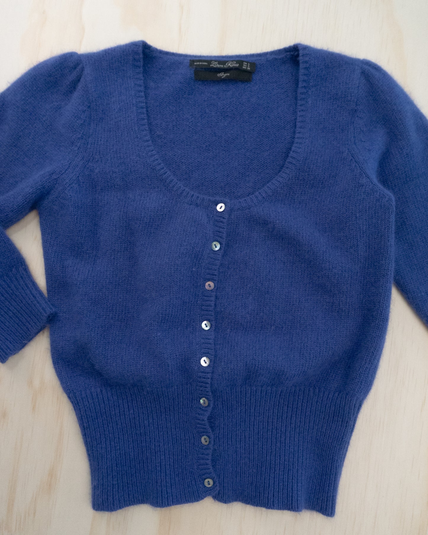 Angora Blue Knit Cardigan - S