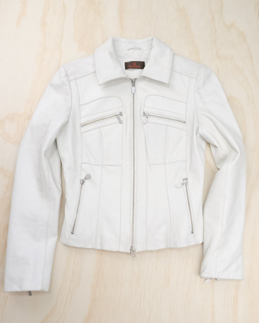 Danier White Leather Jacket - S