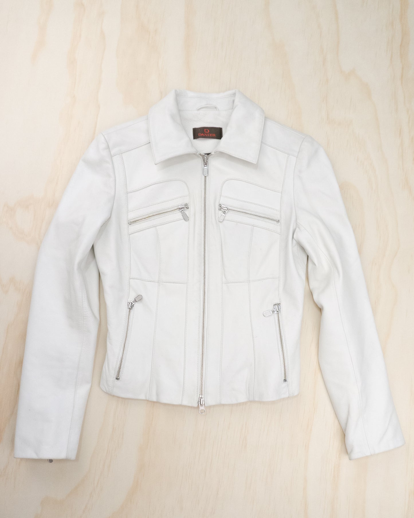 Danier White Leather Jacket - S