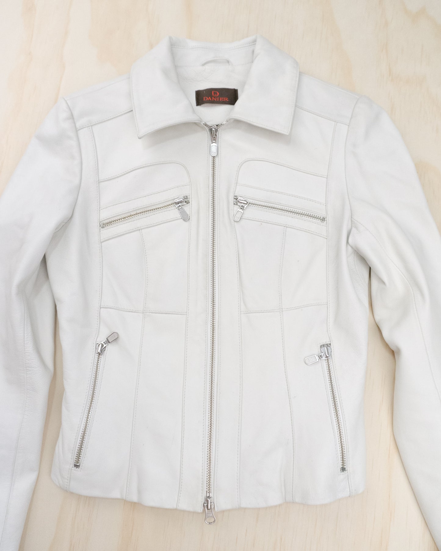 Danier White Leather Jacket - S