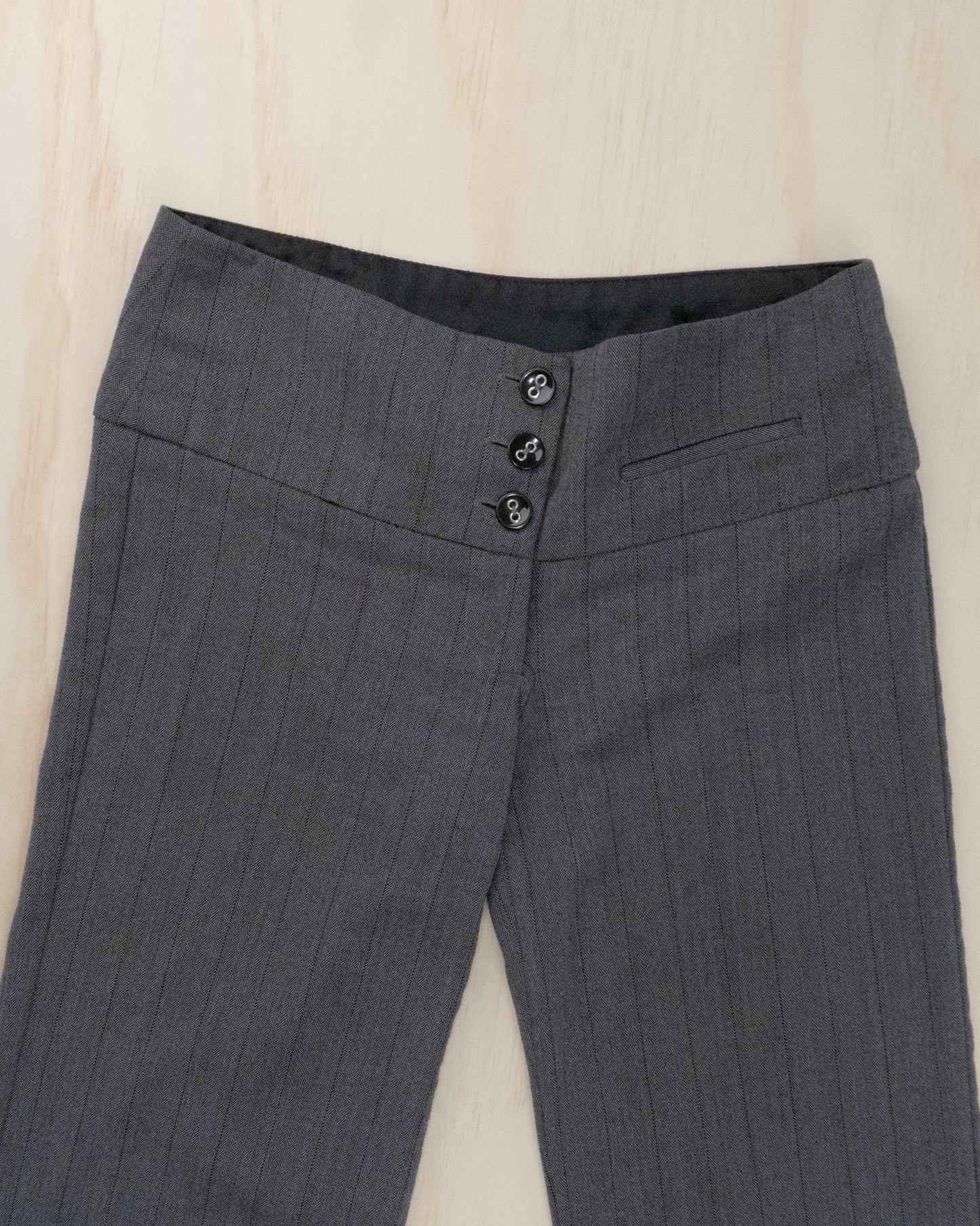 2000s Stripe Grey Pants - 25/26