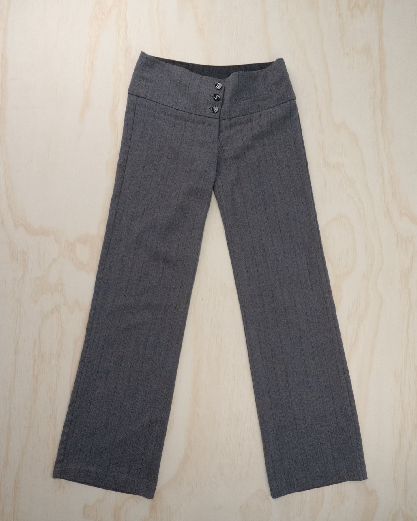 2000s Stripe Grey Pants - 25/26
