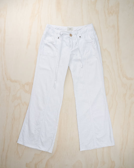 90s White Linen Pants - 25-27