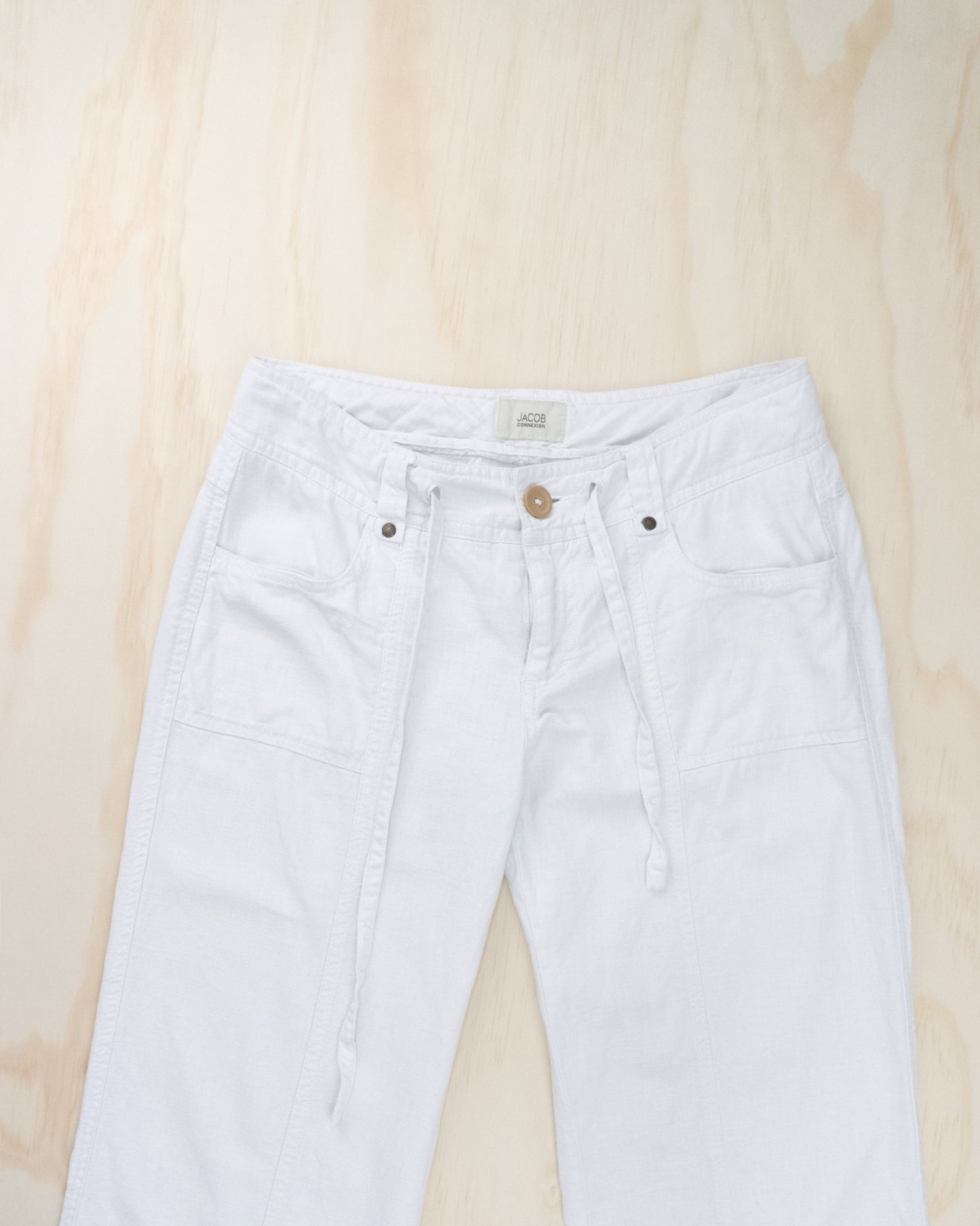 90s White Linen Pants - 25-27