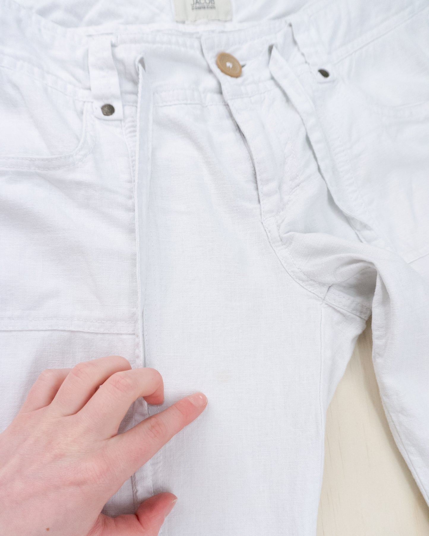 90s White Linen Pants - 25-27