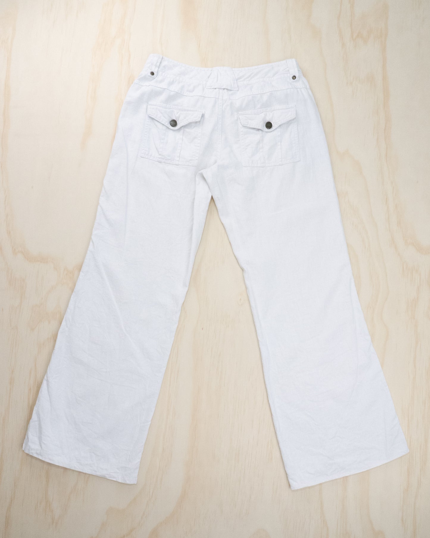 90s White Linen Pants - 25-27
