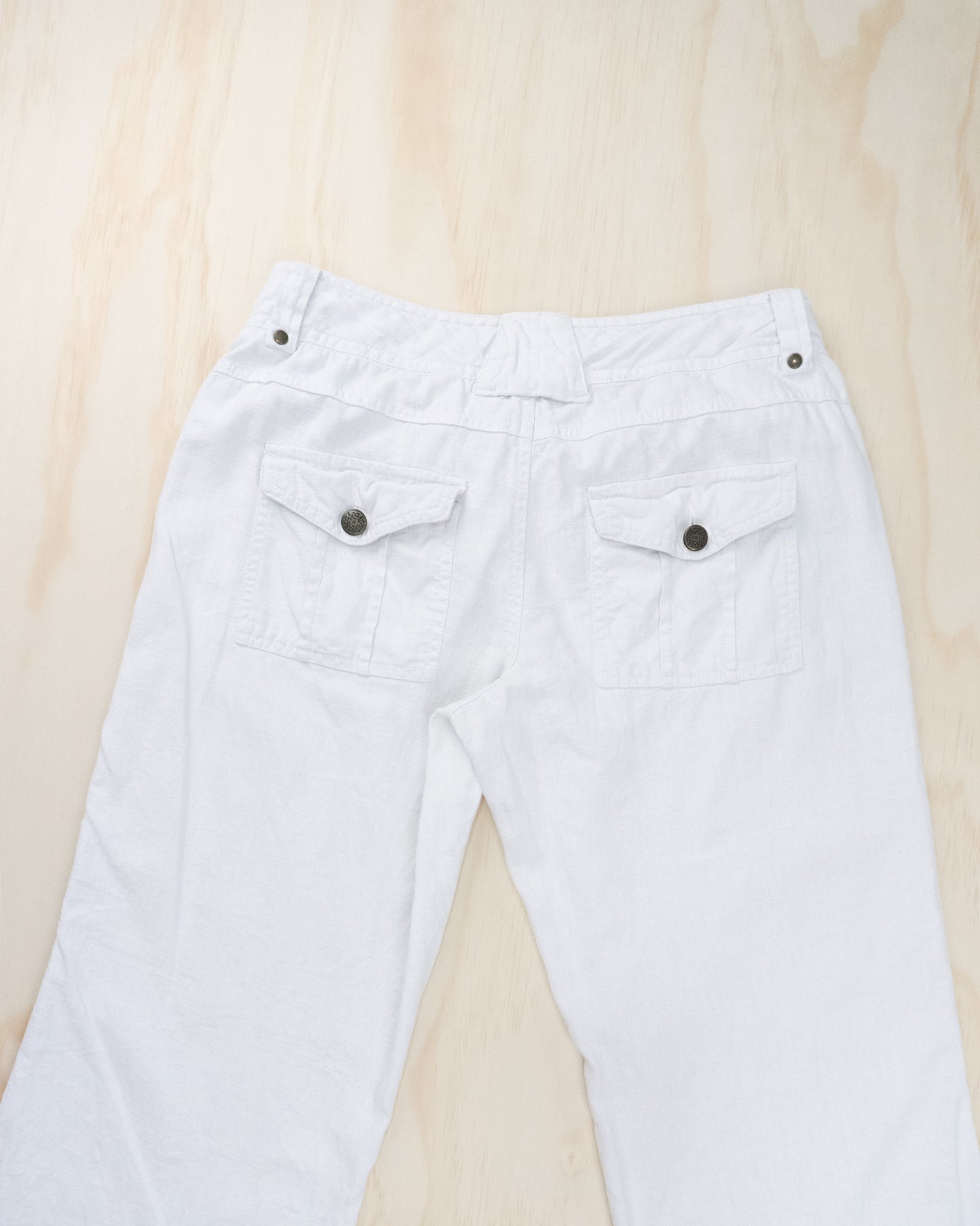90s White Linen Pants - 25-27
