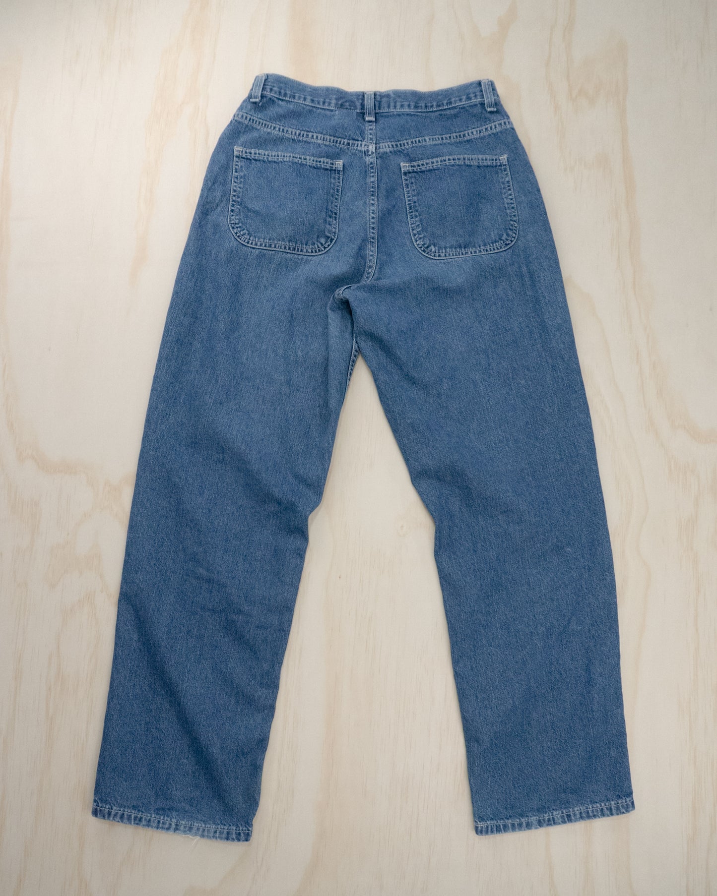 90s Baggy Contrast Stitch Jeans - 28