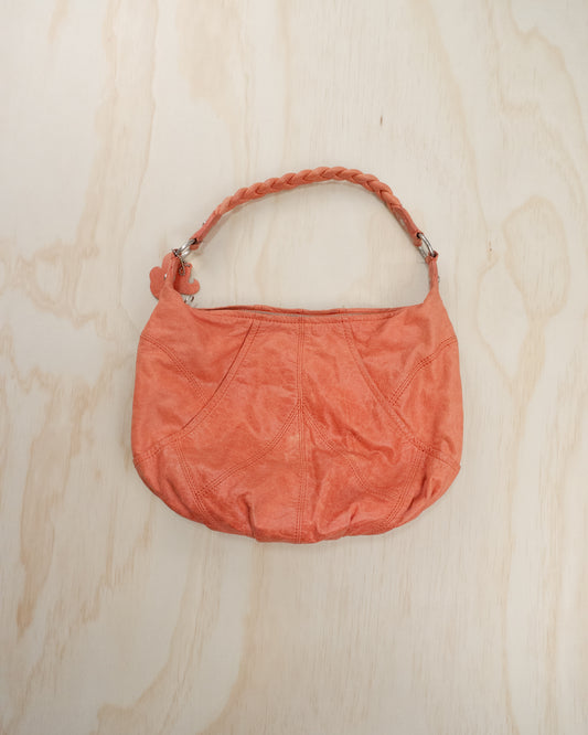 Slouchy Coral Leather Purse