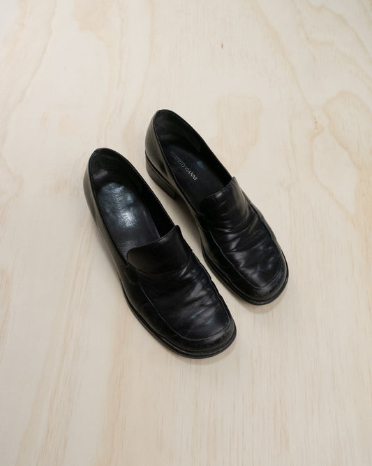 Black Leather Loafers - 7.5