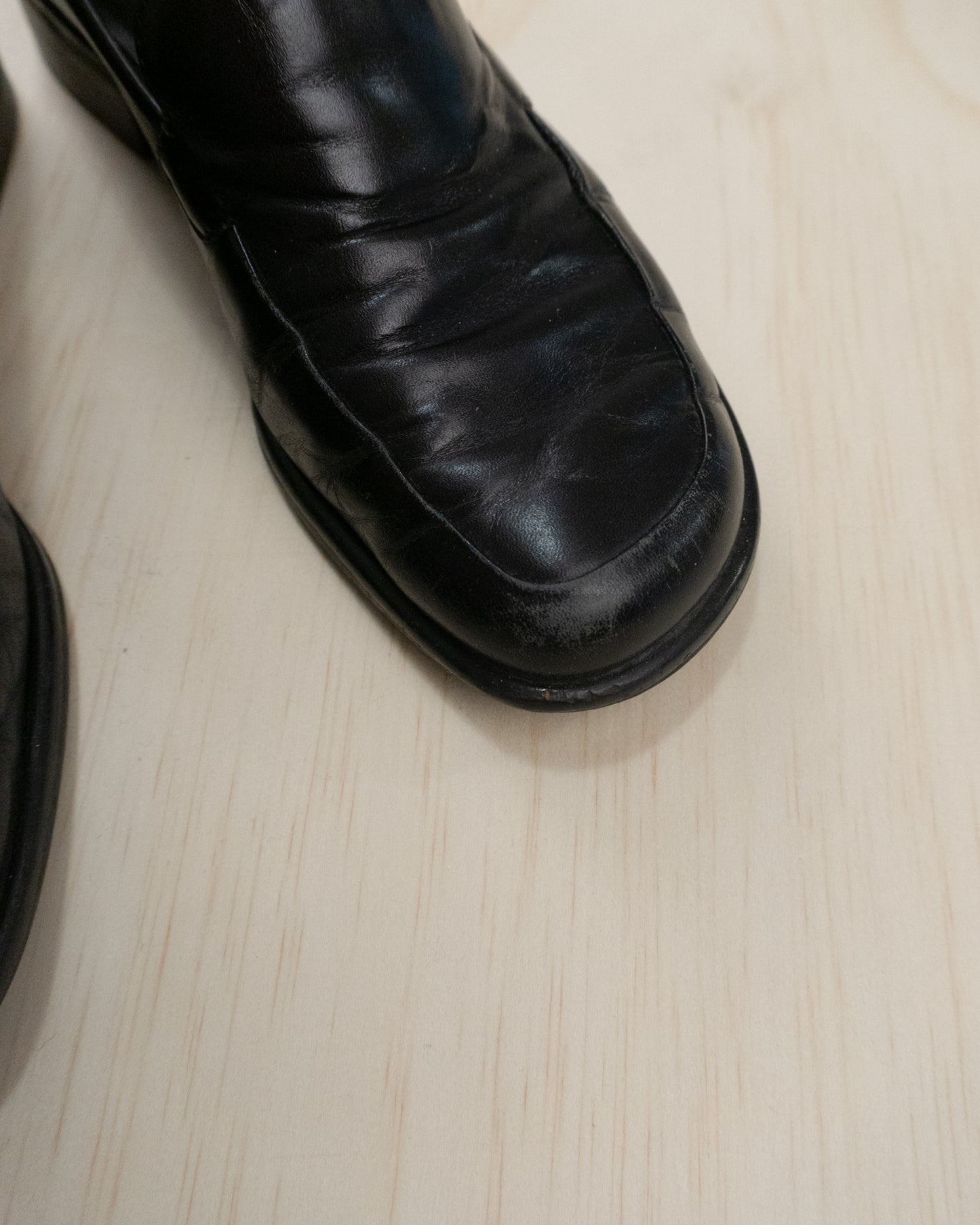 Black Leather Loafers - 7.5