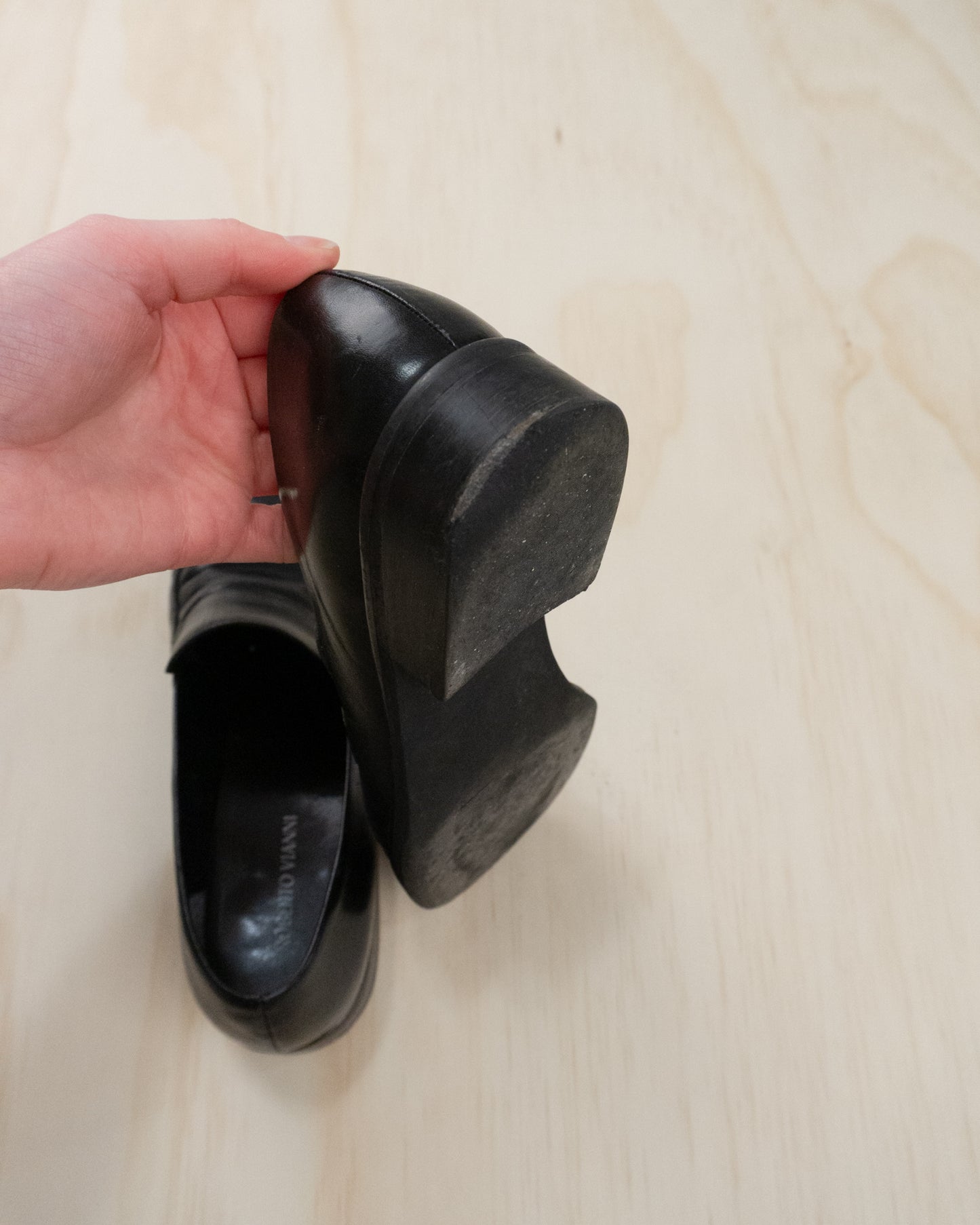 Black Leather Loafers - 7.5