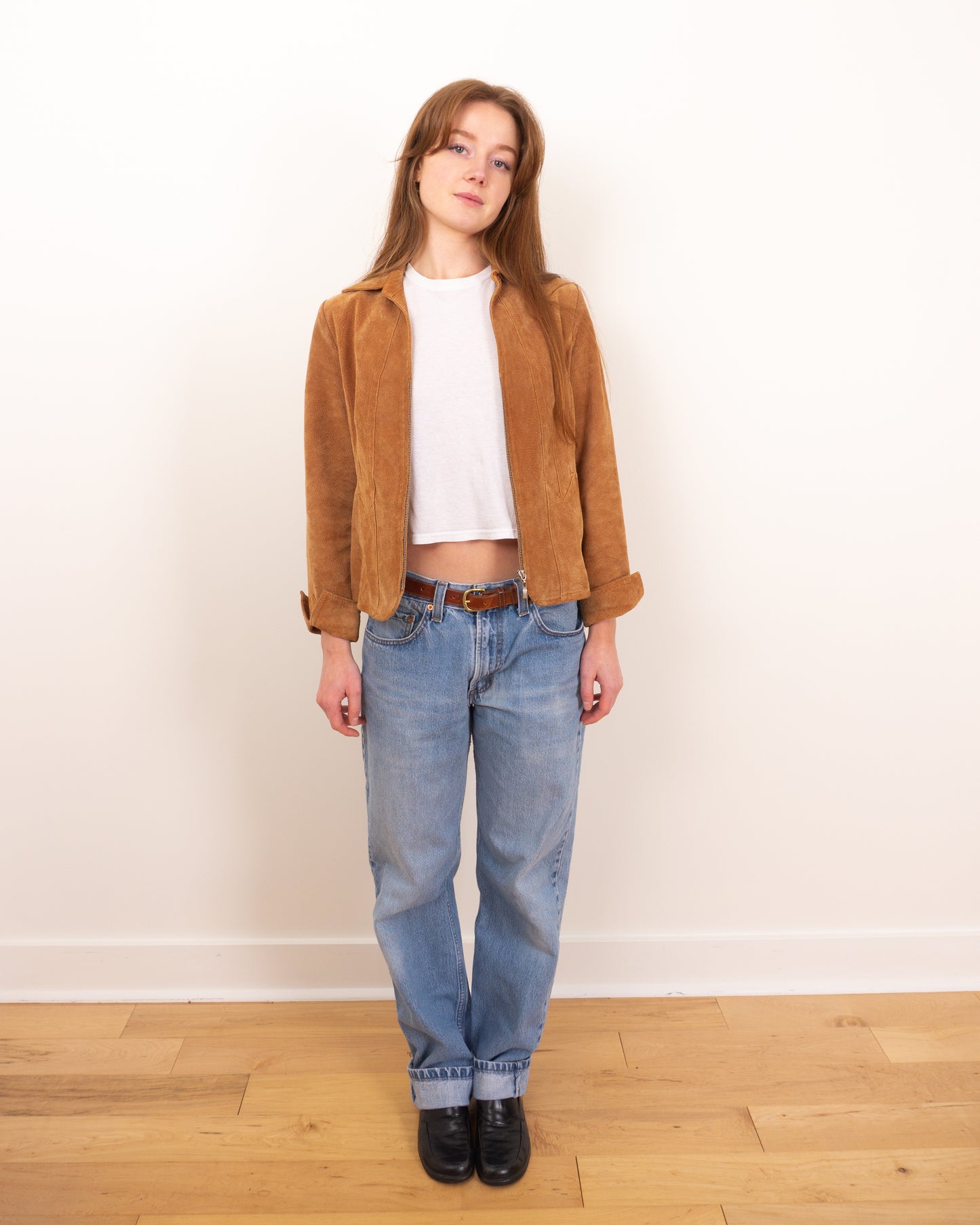 Vintage Tan Suede Leather Jacket - S/M