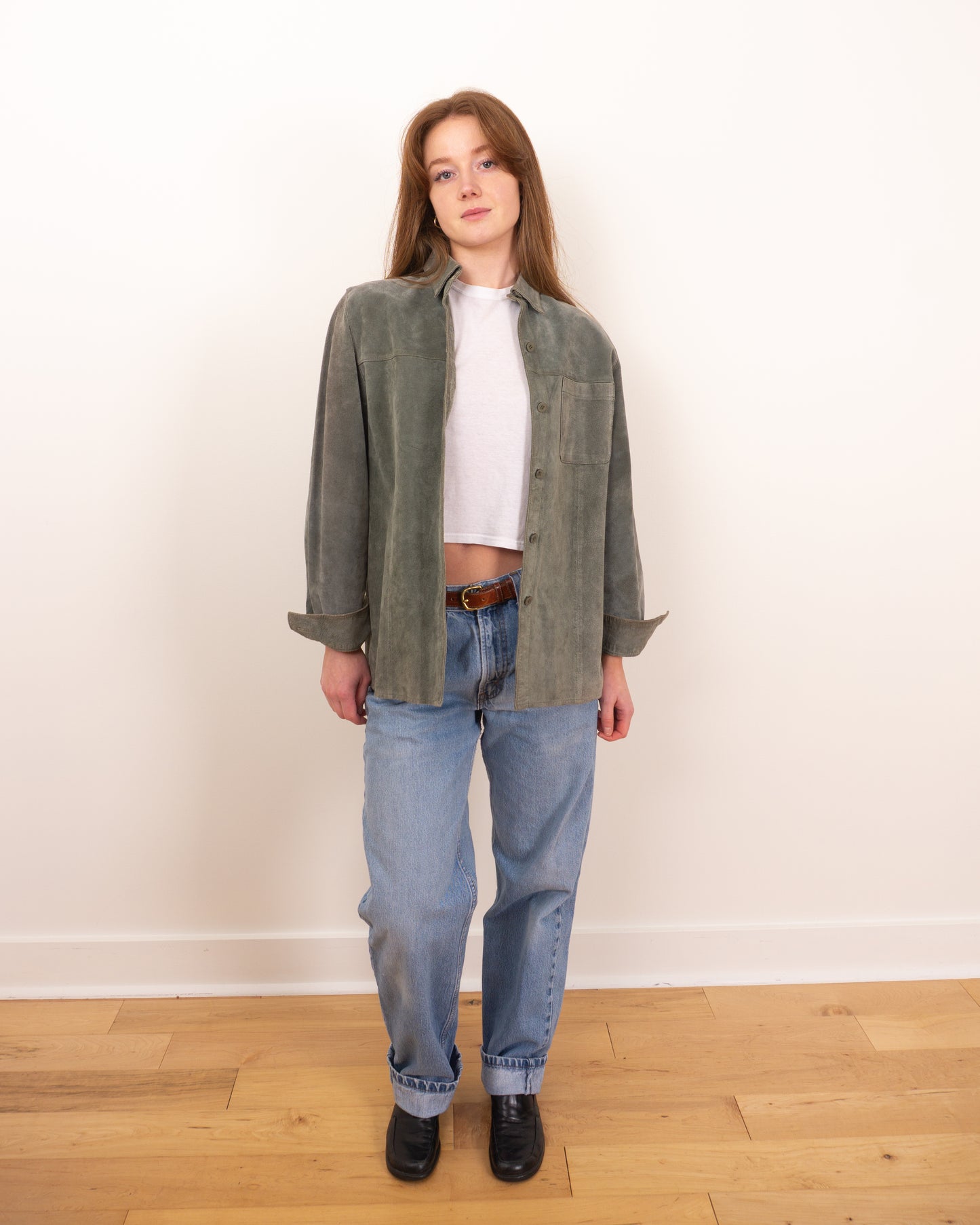 Vintage Suede Leather Button Up - S/M