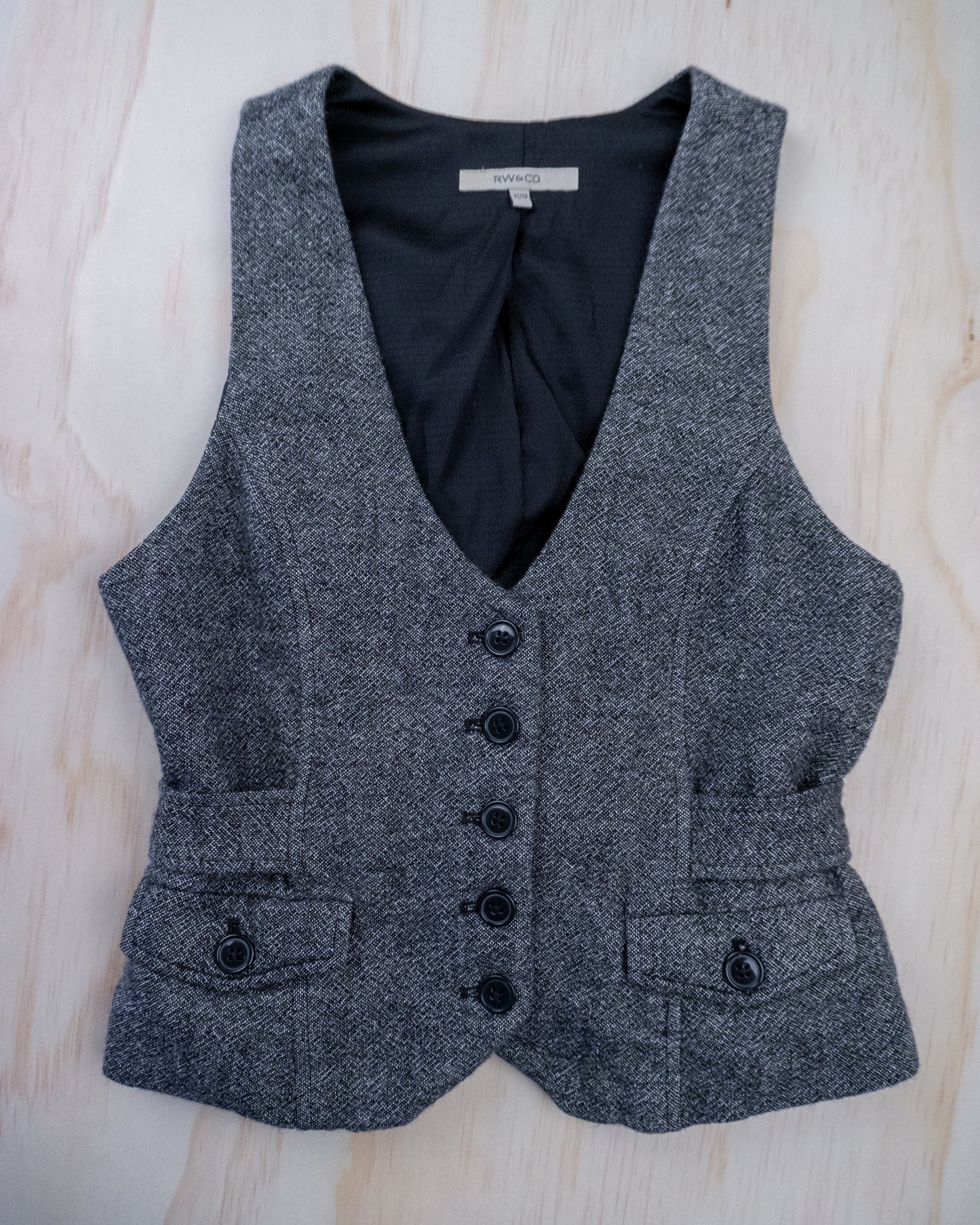 90s Grey Wool Vest - XS