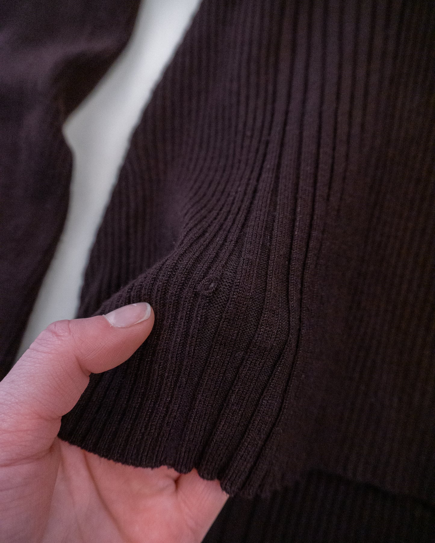 Vintage Brown Off The Shoulder Knit - S