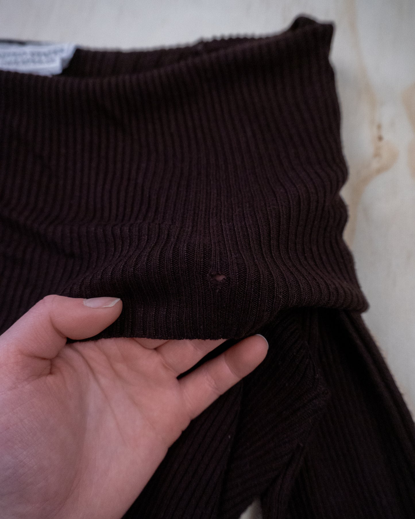 Vintage Brown Off The Shoulder Knit - S