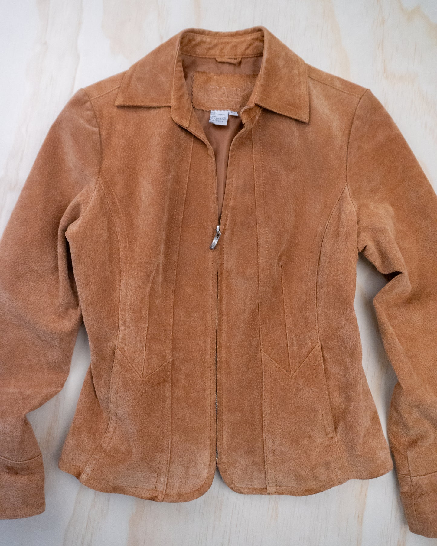 Vintage Tan Suede Leather Jacket - S/M