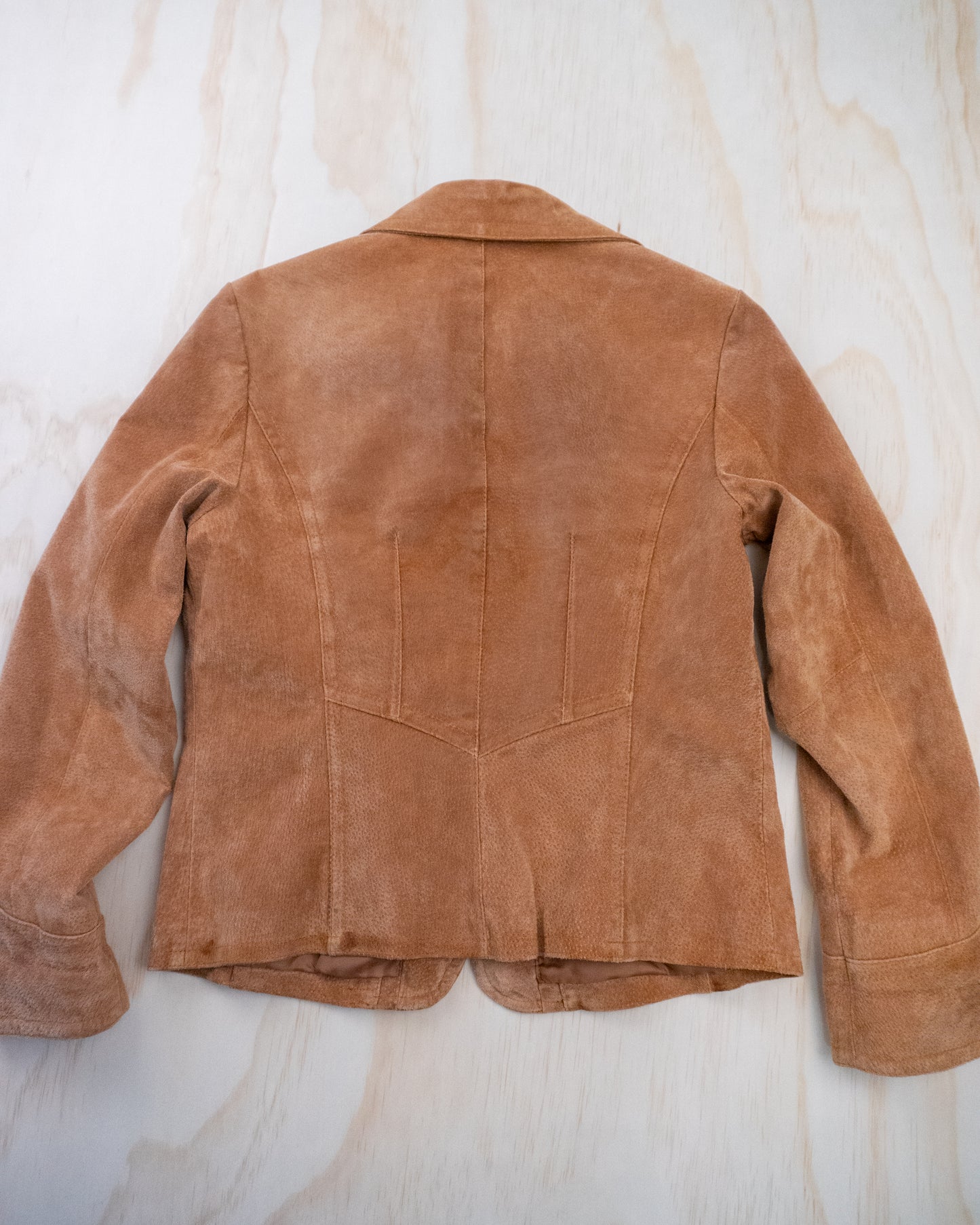 Vintage Tan Suede Leather Jacket - S/M