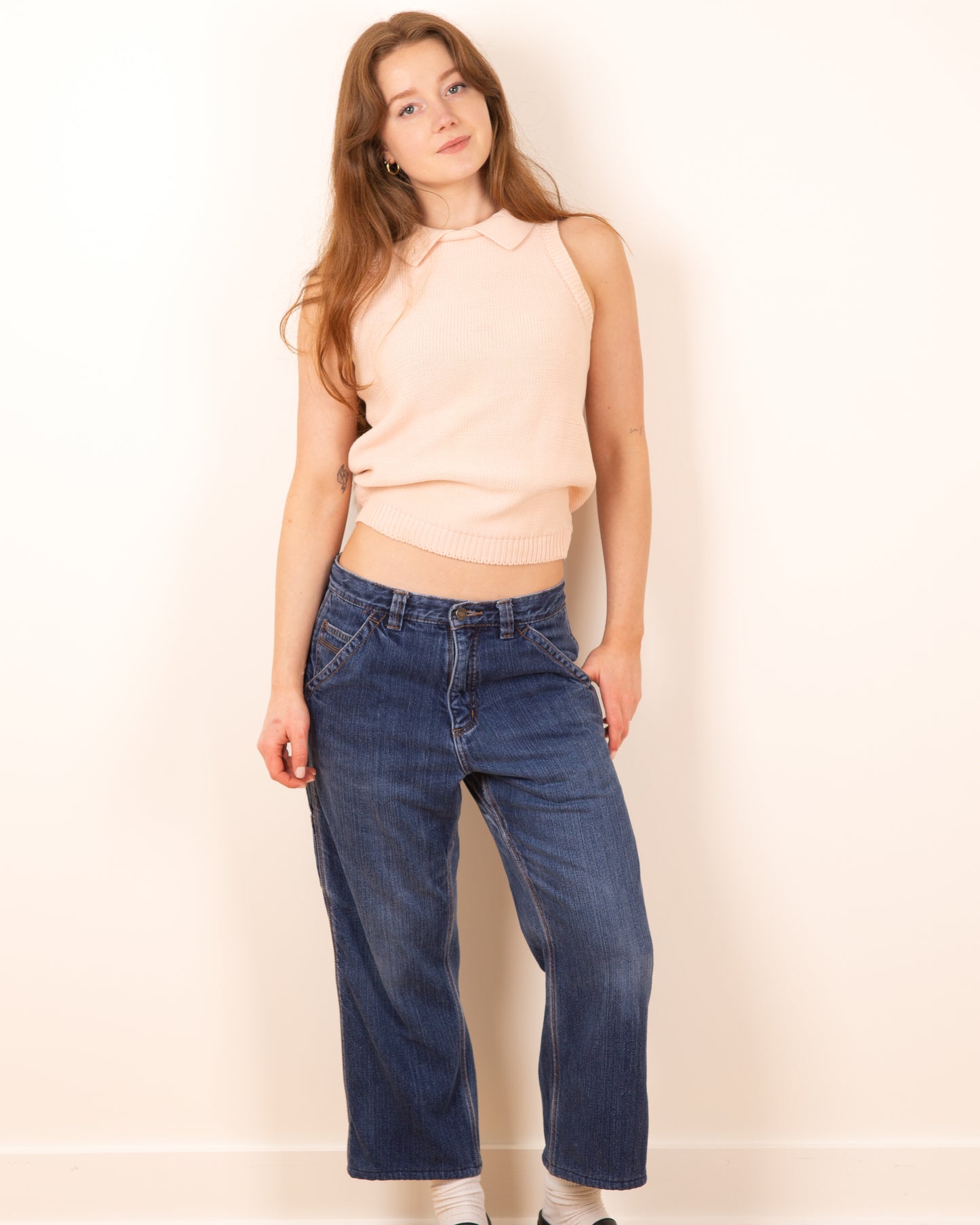 Vintage Peach Knit Top - S