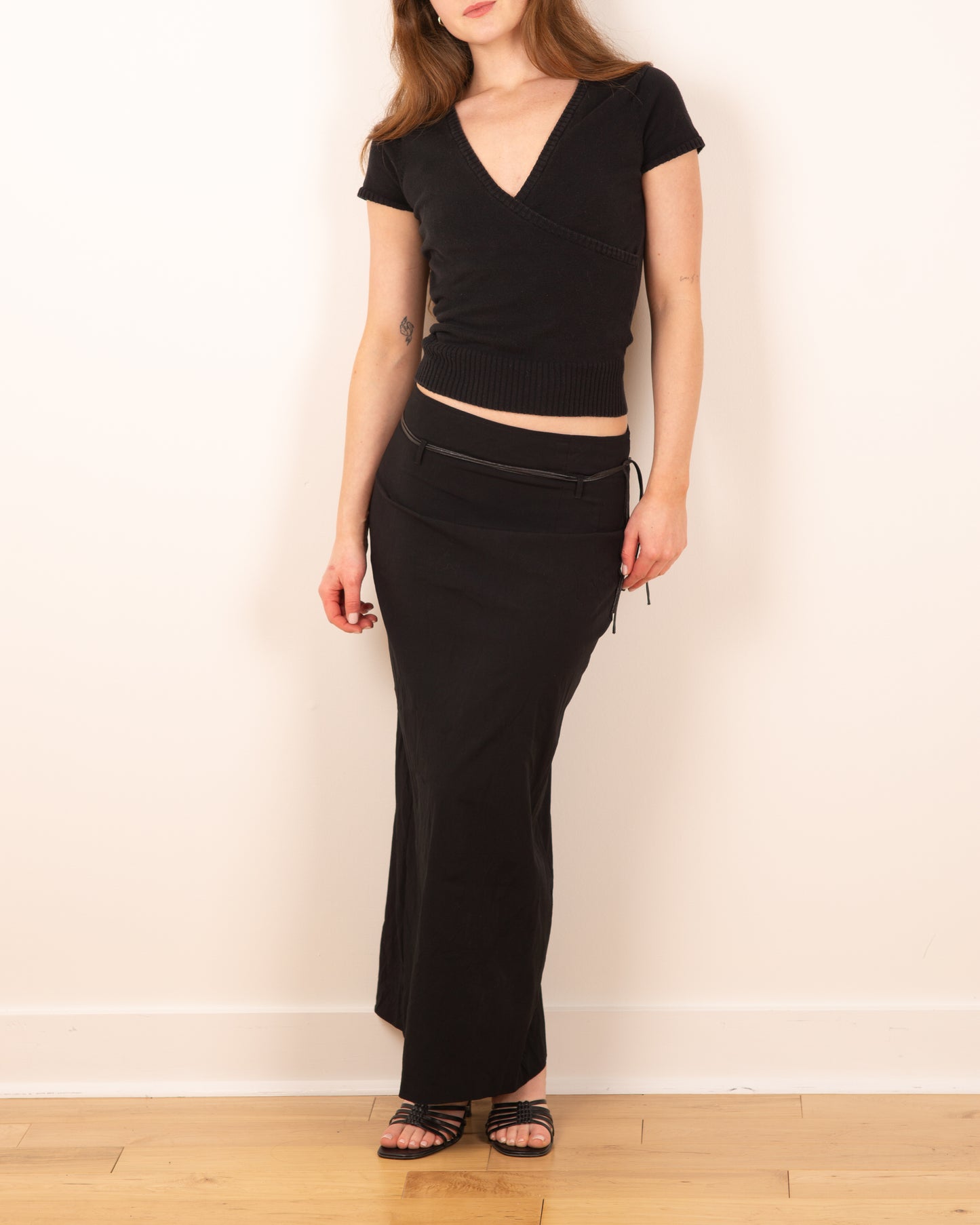 Vintage Long Black Skirt - S