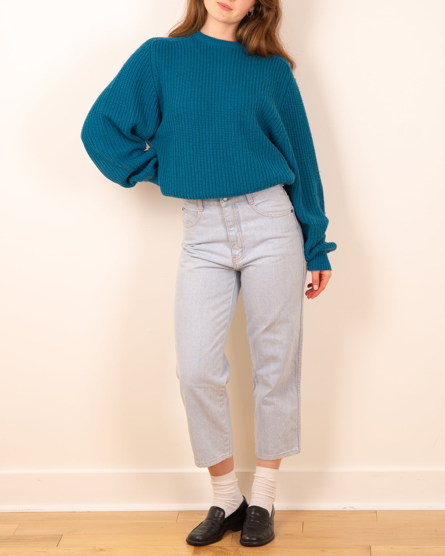 Vintage Thick Boxy Knit Sweater - S/M