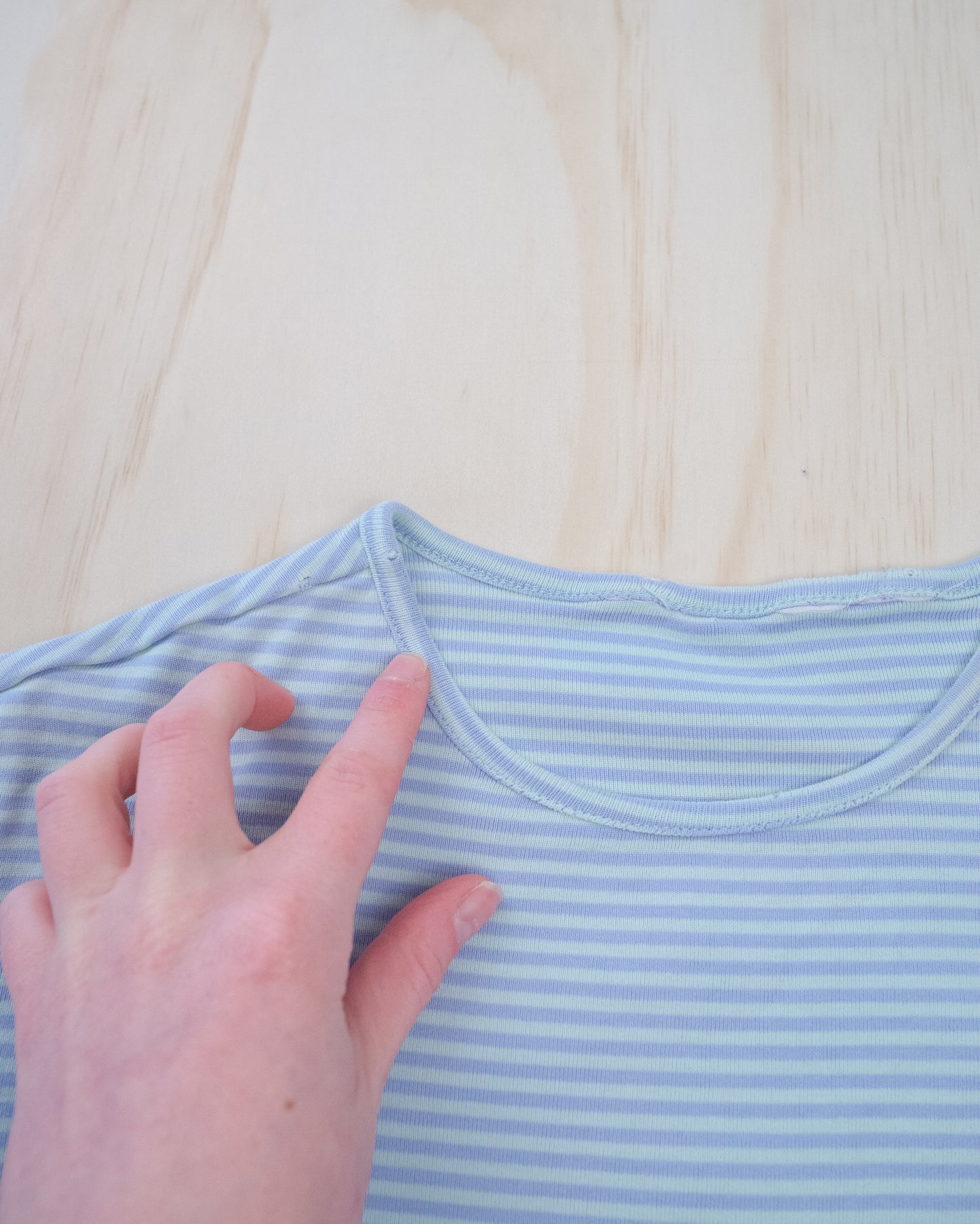 Vintage Blue Stripe Boxy Tee - S/M