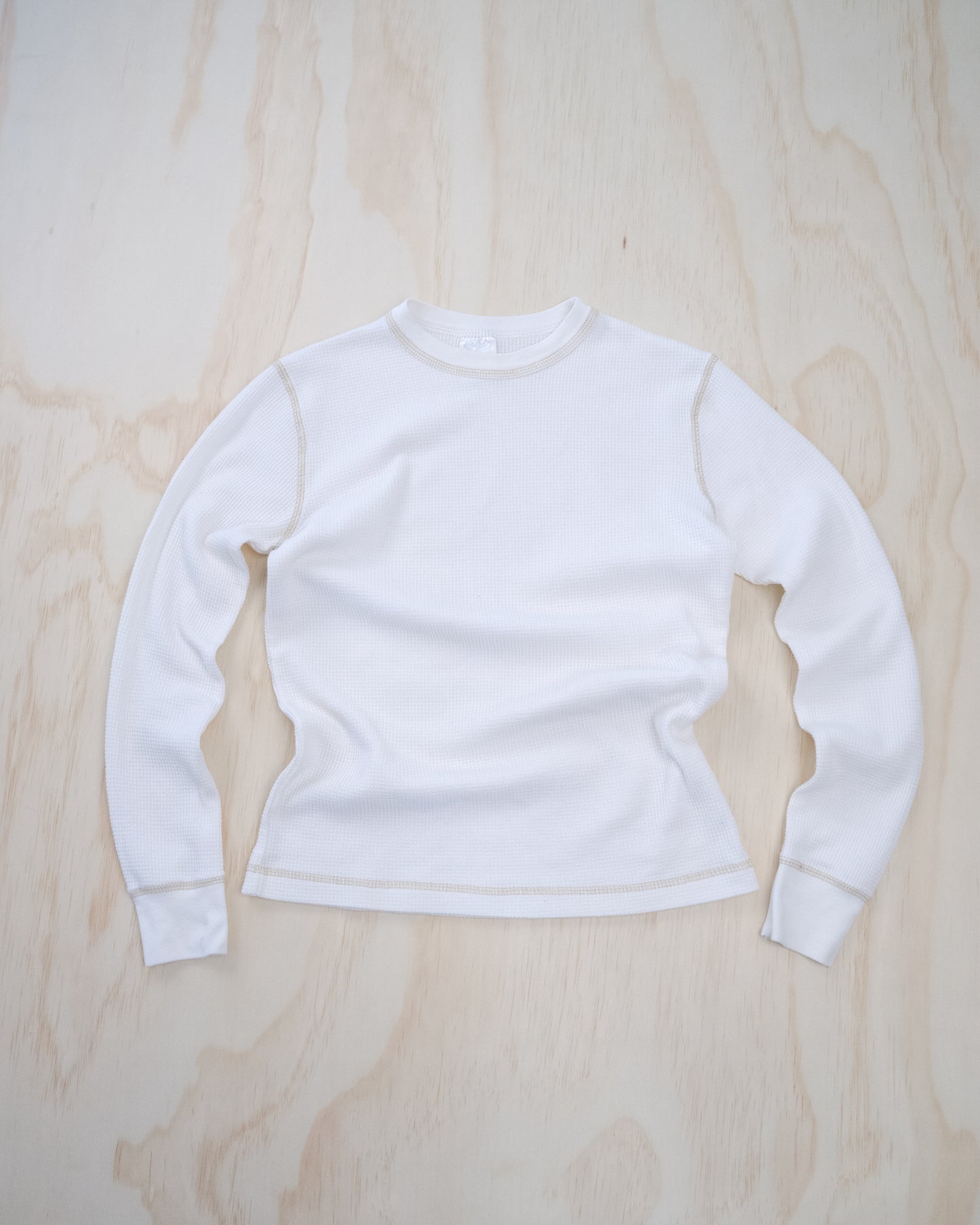 90s Cream Waffle Knit Long Sleeve - S