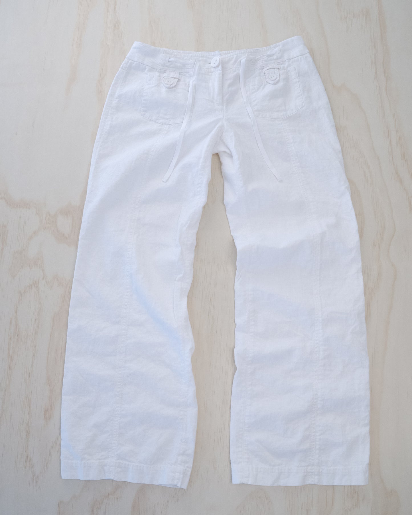 Vintage White Cotton/Linen Pants - 26/27