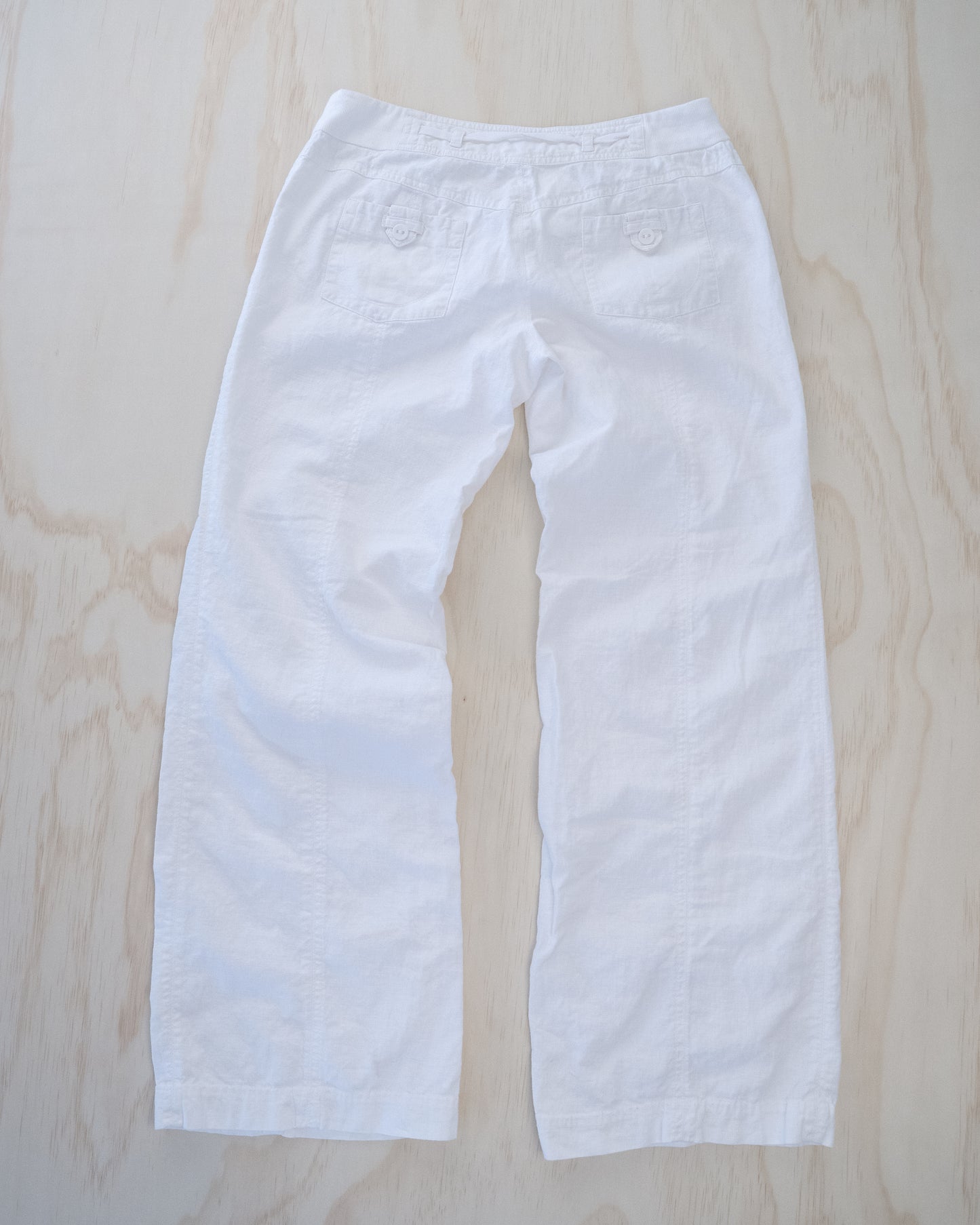 Vintage White Cotton/Linen Pants - 26/27