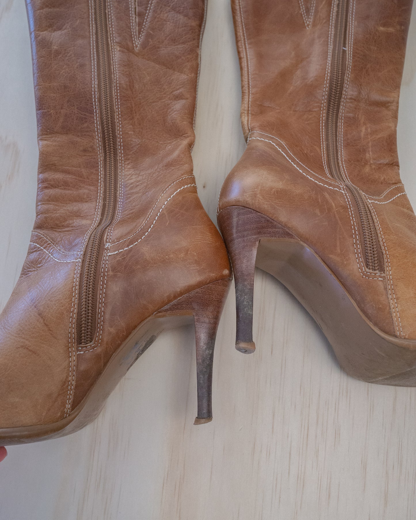 Vintage Brown Leather Boots - 7.5